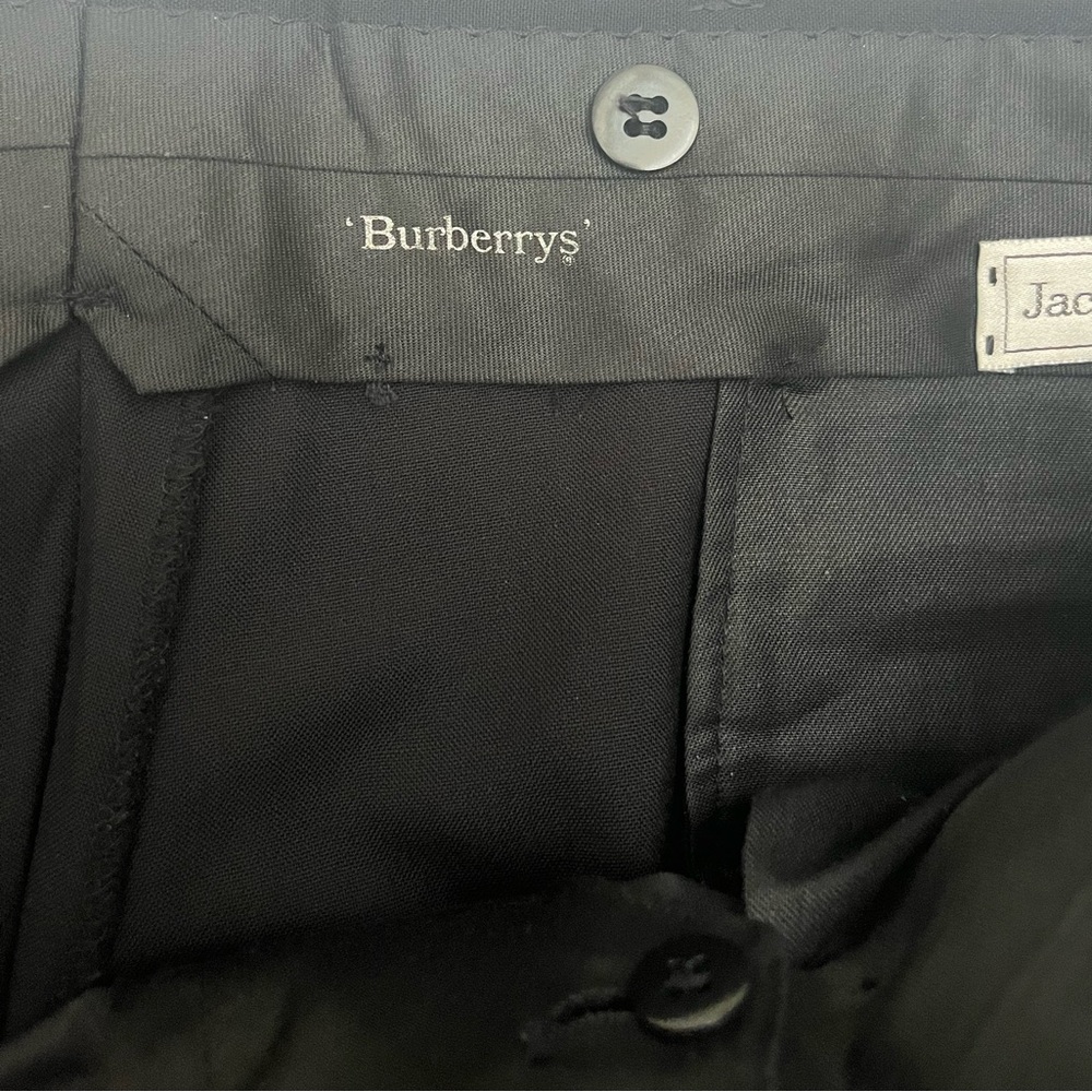 BURBERRYS LONDON MENS BLACK DRESS PANTS LORO PIANA WOOL VINTAGE - Picture 5 of 10